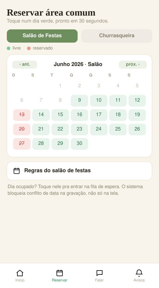 Reserva de áreas comuns